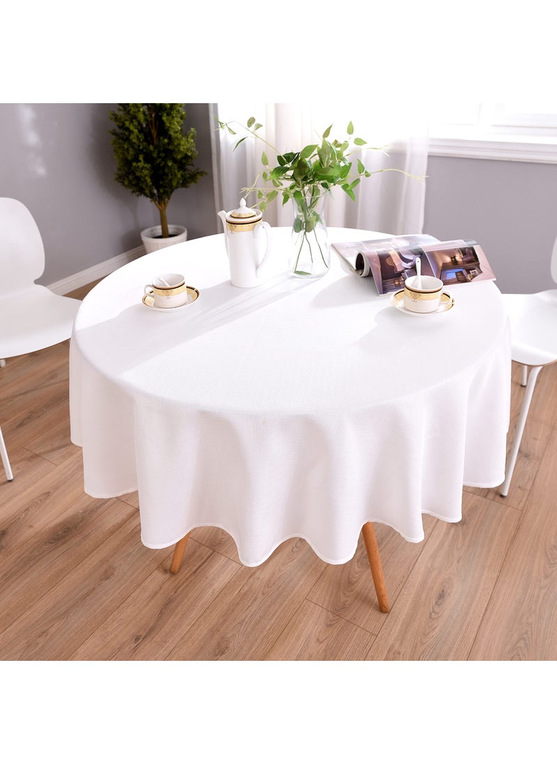 HIGHFLY HIGHFLY Linen Small Round Tablecloth 47 inch Stain Resistant Natural Table Cloth for Home Party Coffee bar 