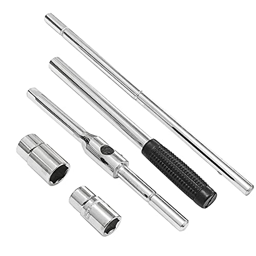 LECWOF 23" Universal Extended Lug Wrench 4 Way Heavy Duty Tire Steel Nut Set with Bag Standard Sockets 17mm 19mm 21mm 23mm for Cross Wheel Wrench (Chrome Vanadium Steel) - Image 4