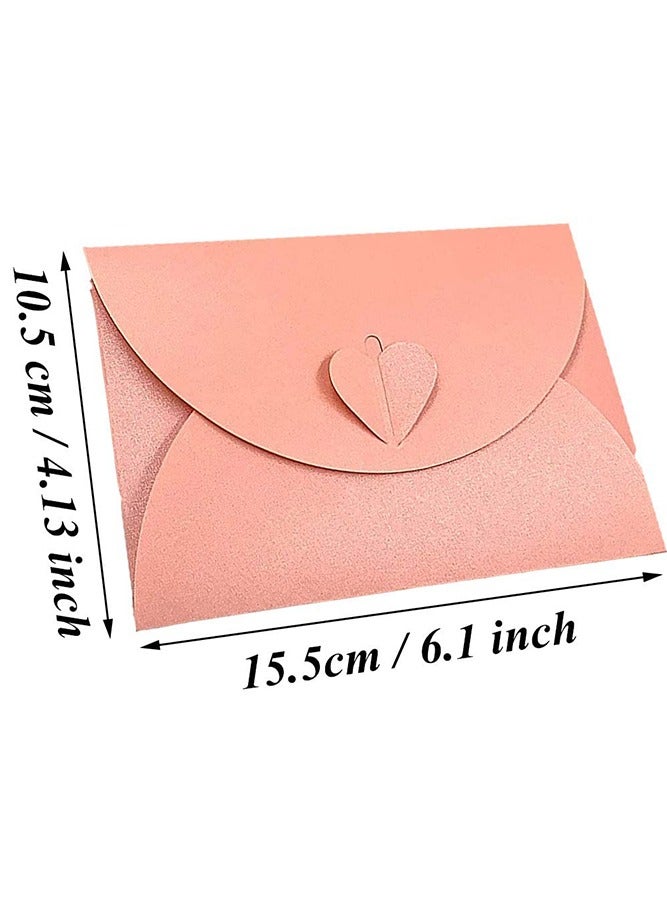NIIMBOT 20 Pieces Mini Envelopes with Creative Vintage Lovely Heart Pearlescent Paper, Creative Vintage Cute Heart Buckle for Wedding, Birthday, Party Gift Cards, Pink/Green - Image 3