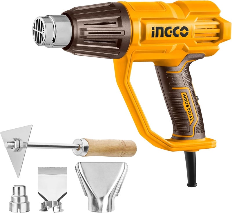 INGCO 2000W Heat Gun with 4 Nozzles and Scraper - HG200078 - Image 1