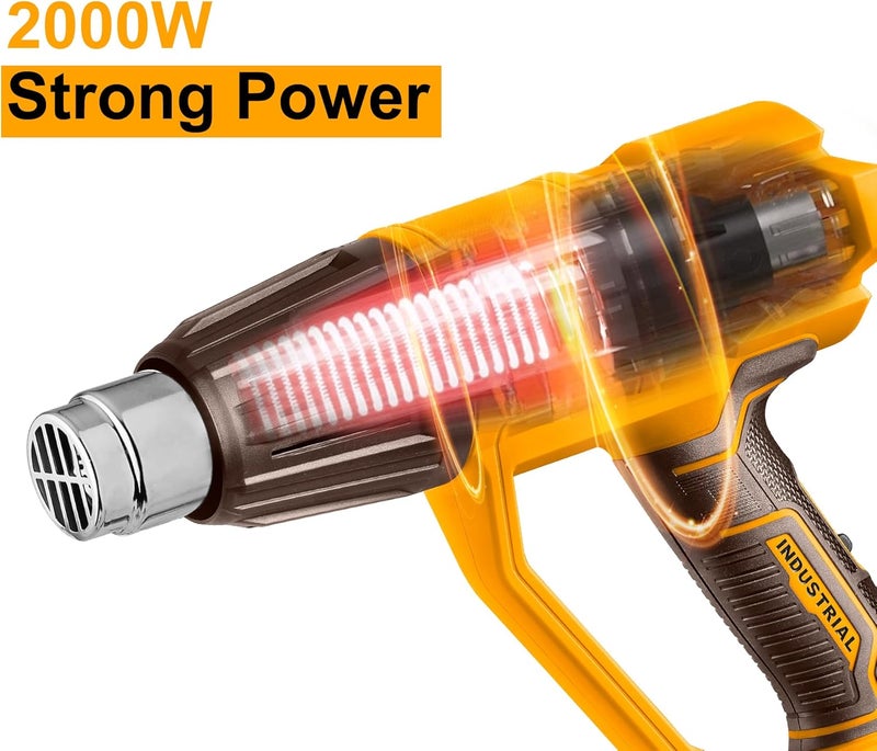 INGCO 2000W Heat Gun with 4 Nozzles and Scraper - HG200078 - Image 2