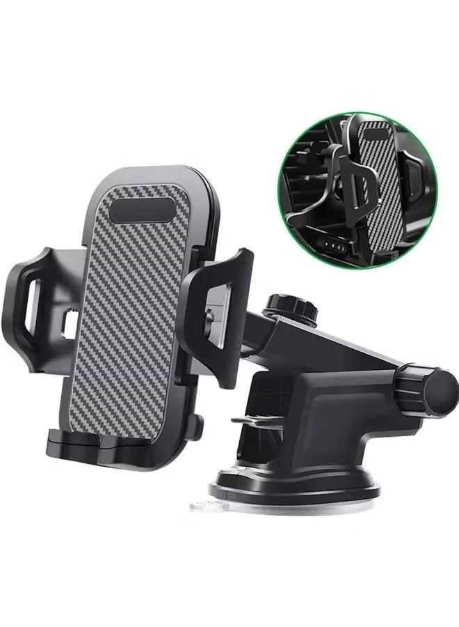360 Degree Rotation Car Phone Holder, Suction Cup Mount, Black - Image 4