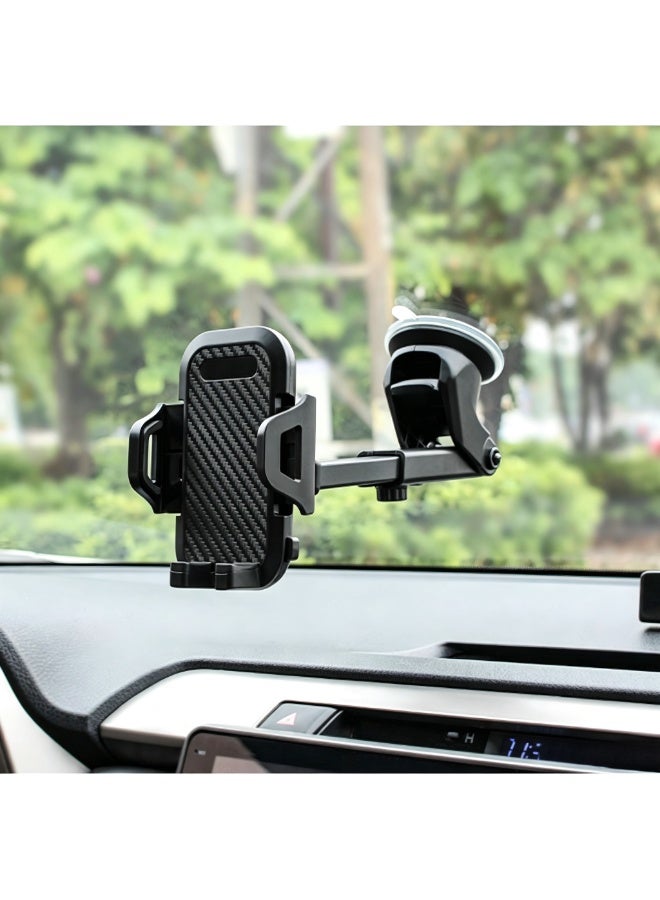 360 Degree Rotation Car Phone Holder, Suction Cup Mount, Black - Image 2
