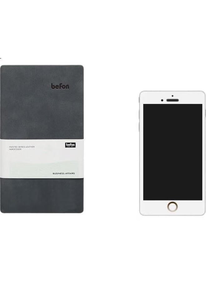Befon A6 Business Leather Notebook, Portable Journal, Vintage Diary, Student Record Book, Office Stationery, Black And Orange 3716 - Image 3