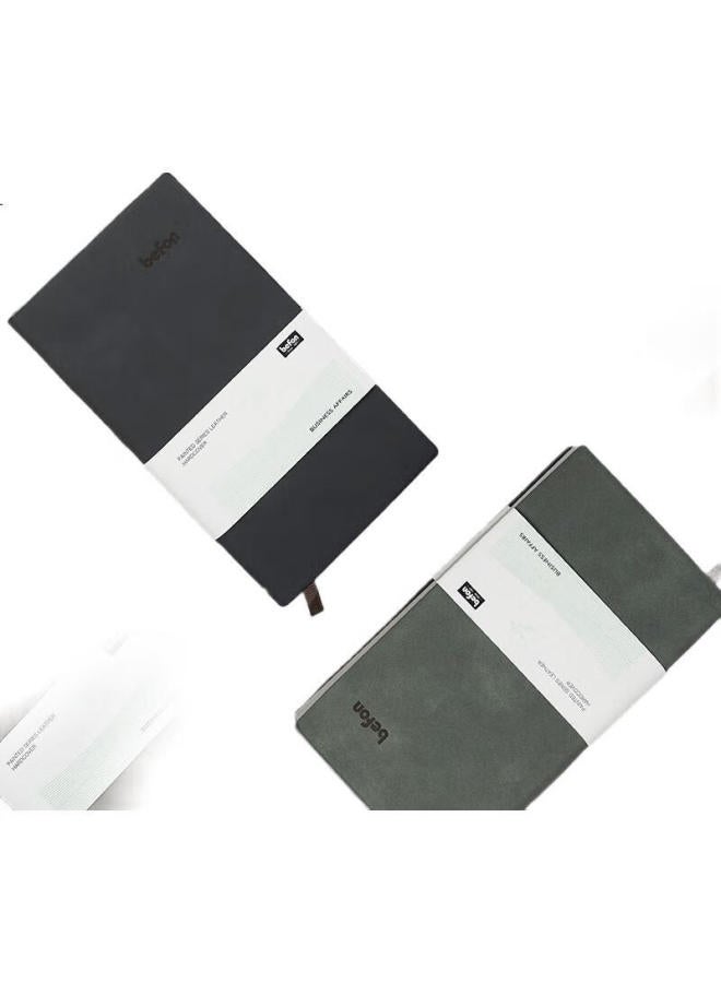Befon A6 Business Leather Notebook, Portable Journal, Vintage Diary, Student Record Book, Office Stationery, Black And Orange 3716 - Image 1