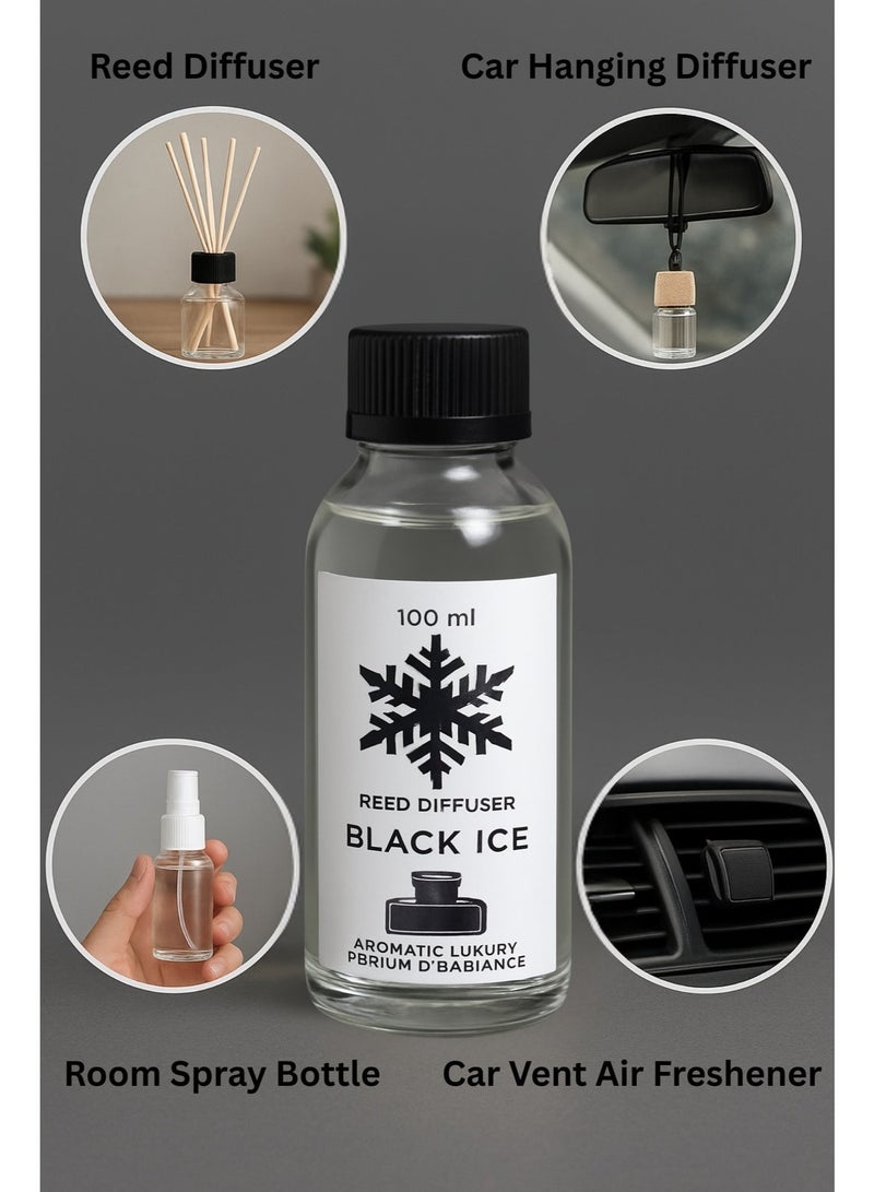 Fragrant Long-lasting Refreshment - Black Ice Concentrated Perfume 100ml Refill Bottle (Refill) for all diffusers - Long-lasting scent for home and car - Health safe - Image 3