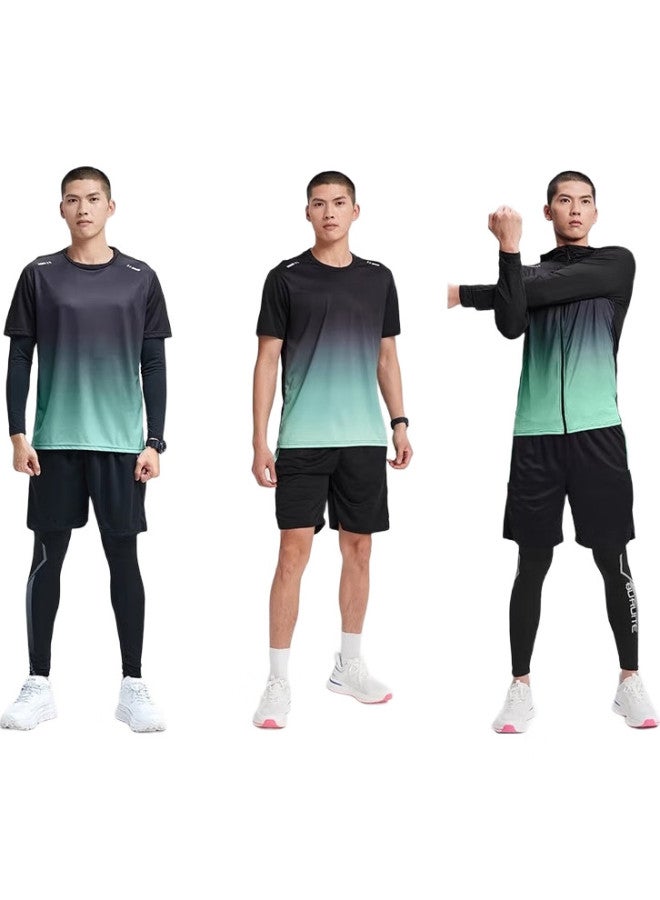 BURUITE Running Sports Suit Men'S Basketball Badminton Fitness Clothing Quick-Drying Clothes High Elastic Training Morning Running Tight-Fitting Clothes - Image 1