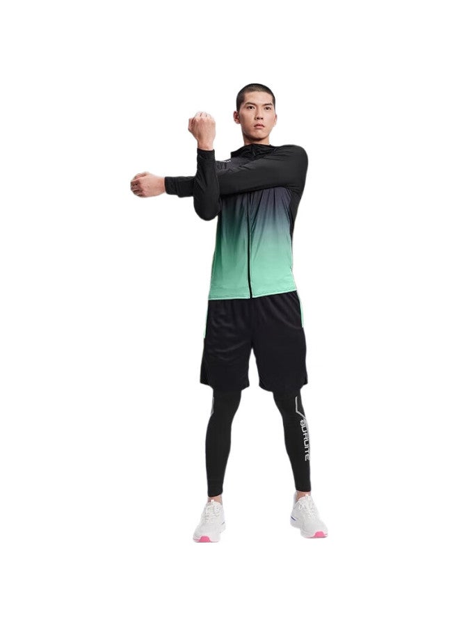 BURUITE Running Sports Suit Men'S Basketball Badminton Fitness Clothing Quick-Drying Clothes High Elastic Training Morning Running Tight-Fitting Clothes - Image 2