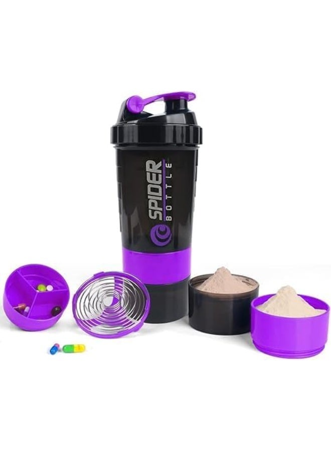 سبايدر بوتل زجاجة رج البروتين أرجوانية اللون 500 مل