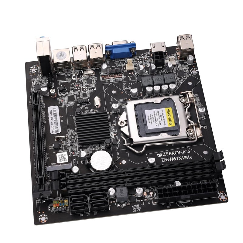 ZEBRONICS H61-NVMe Micro-ATX Motherboard for LGA 1155 Socket, Supports Intel 2nd & 3rd Generation Processors, M.2 Slot, 5.1 Audio, DDR3 1600 MHz, Ports (RJ45 | SATA | USB | HDMI) - Image 4