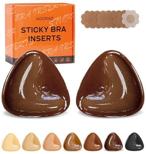 AGGRAD Double Sided Sticky Bra Pads Inserts Ultra Instant Volume Backless Strapless Stick on Bra Push up for Swimsuit Bikini Bathing Suit Sports Bra - Image 1