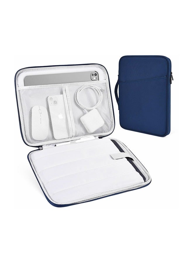 11 inch Laptop Case Sleeve for Water-Resistant Shockproof Handle Bag Cover w/Accessory Pocket -Navy Blue - Image 1
