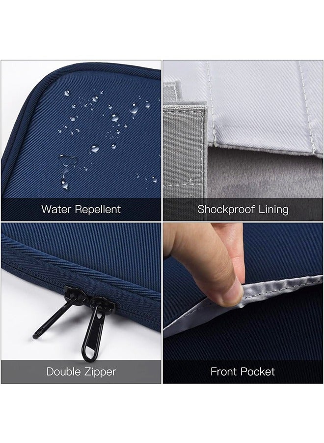 11 inch Laptop Case Sleeve for Water-Resistant Shockproof Handle Bag Cover w/Accessory Pocket -Navy Blue - Image 4