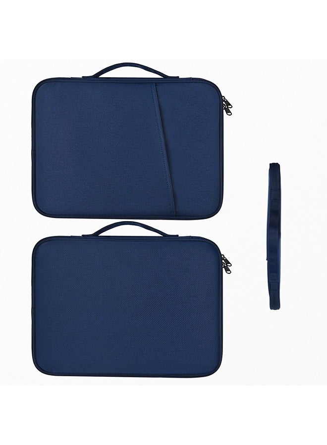 11 inch Laptop Case Sleeve for Water-Resistant Shockproof Handle Bag Cover w/Accessory Pocket -Navy Blue - Image 3