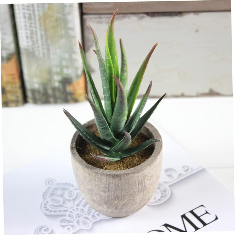 klarako 3pcs with Outdoor Simulation Fake Faux in Plants Gray Succulent Style Pots Artificial Succulents Decorations Indoor Potted Decorative - Image 2