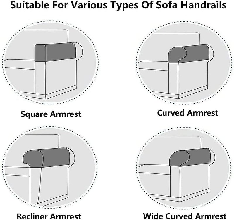 Chaexii Soft Sofa Armrest Covers, Skin-Friendly Stretch Polyester Armrest Covers, Comfortable Scratch Resistant Sofa Armrest Cover for Square Armrest/Curved Armrest/Reclining Armrest, One Pair,Stone Blue - Image 3
