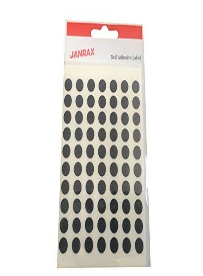 Janrax Pack of 560 Self Adhesive Black 8mm Round Labels - Stickers - Image 1