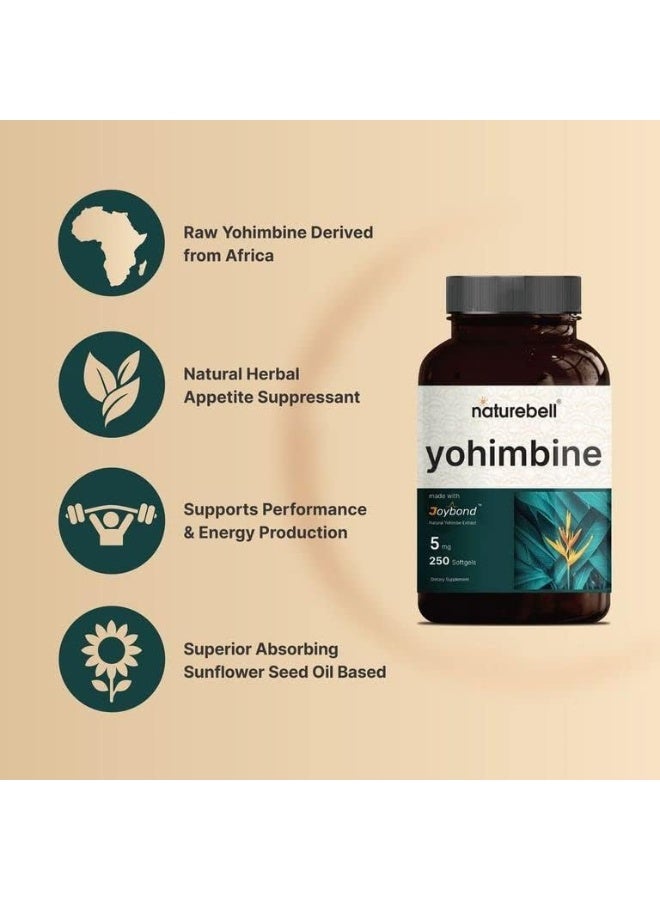 NatureBell Yohimbine HCL 5mg, 250 Softgels, Joybond* - Ultra Strength Yohimbine Bark Extract Supplement, Third Party Tested, Boosts Energy Production - Image 3