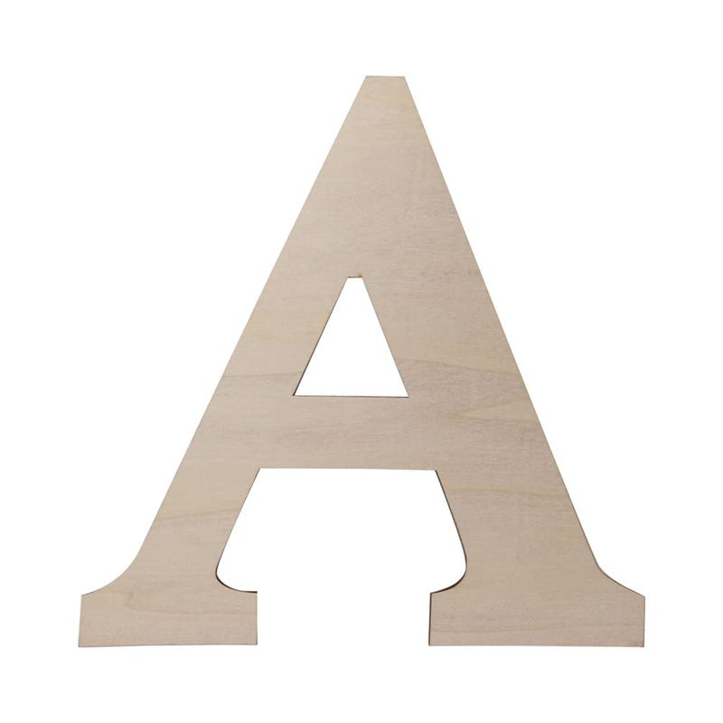 Focal20 Wooden Greek Letters Unfinished 11 Inch Alphabet for DIY Crafts Wood Letters Wooden Alphabets Letter Craft Pieces for DIY Display Decor A 12 Inch