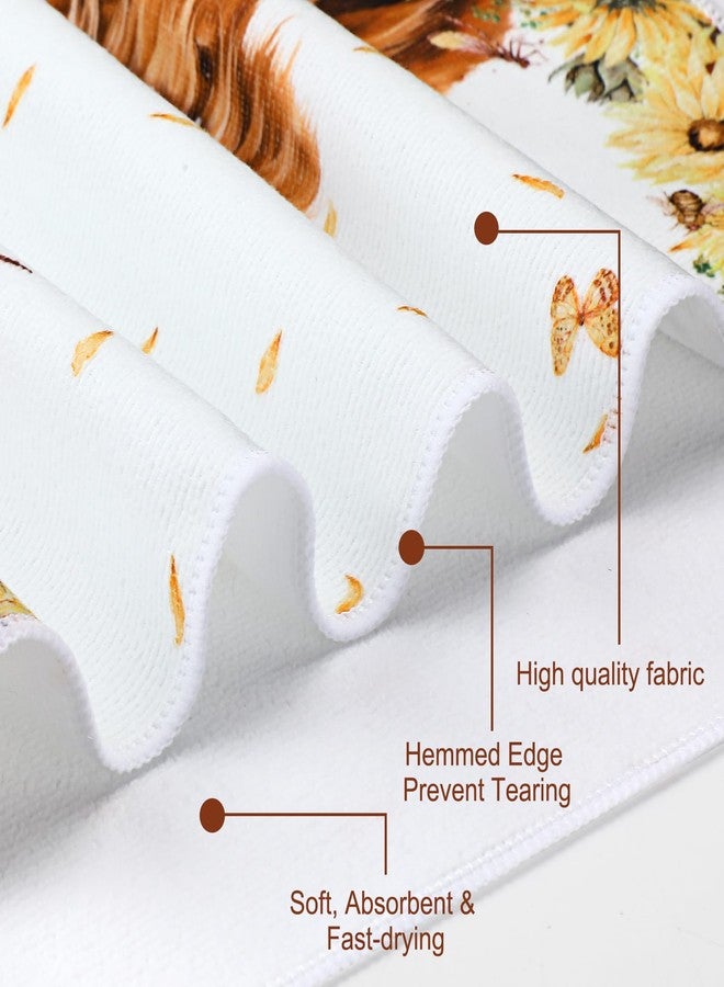 FuWeave طقم ستائر حمام FuWeave مكون من 8 قطع، بتصميم أبقار المرتفعات الاسكتلندية، مع سجاد ومناشف ريفية، وغطاء للمرحاض، وبساط حمام، و12 خطافًا. يتضمن الطقم سجادًا مانعًا للانزلاق، وغطاءً للمرحاض، وحصيرة حمام، و12 خطافًا. - Image 5