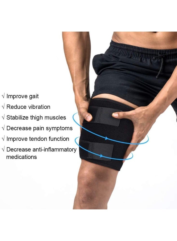 FDTY دعامة الفخذ، كم ضغط قابل للتعديل، دعامة الفخذ لفافة أوتار الركبة مع شرائط سيليكون مانعة للانزلاق للرجال والنساء تمنع التواء الساق، الإجهاد، إصابة التهاب الأوتار، تعزز الشفاء - Image 3
