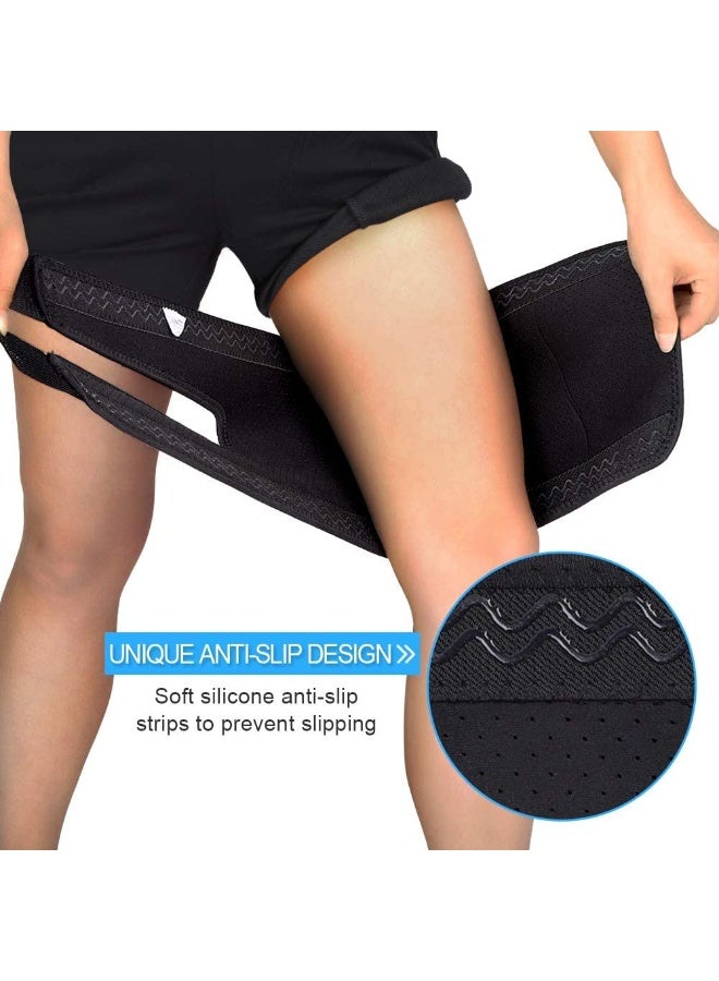FDTY دعامة الفخذ، كم ضغط قابل للتعديل، دعامة الفخذ لفافة أوتار الركبة مع شرائط سيليكون مانعة للانزلاق للرجال والنساء تمنع التواء الساق، الإجهاد، إصابة التهاب الأوتار، تعزز الشفاء - Image 2