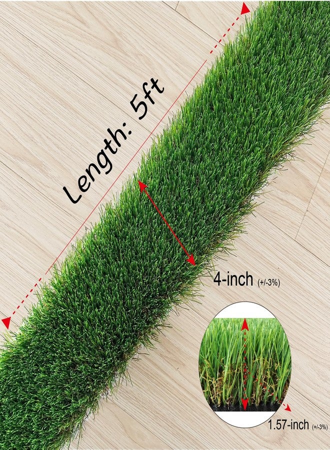 KuGuo Artificial Grass Decoration Strip Indoor/Outdoor DIY Fake Grass 4" Width (Early Summer Grass, Length 5ft) - Image 2