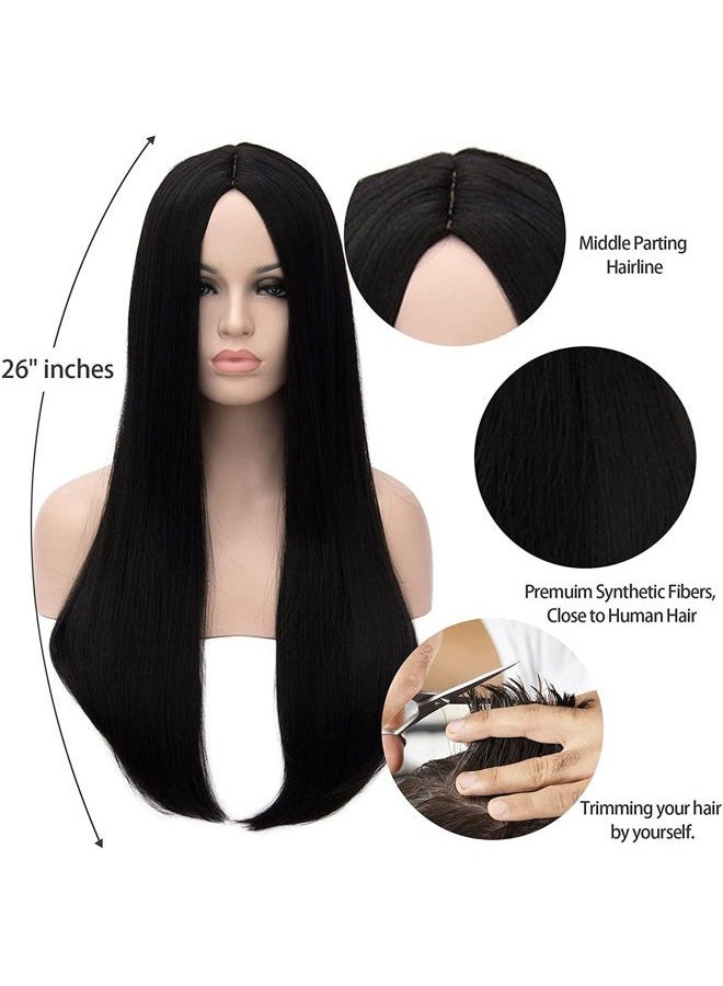 Kalyss 26 inches Women's Wig Long Straight Imported Synthetic Cosplay Costume Hair Wig - Image 3