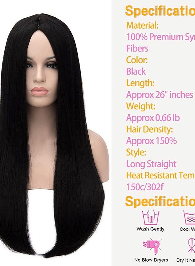 Kalyss 26 inches Women's Wig Long Straight Imported Synthetic Cosplay Costume Hair Wig - Image 4
