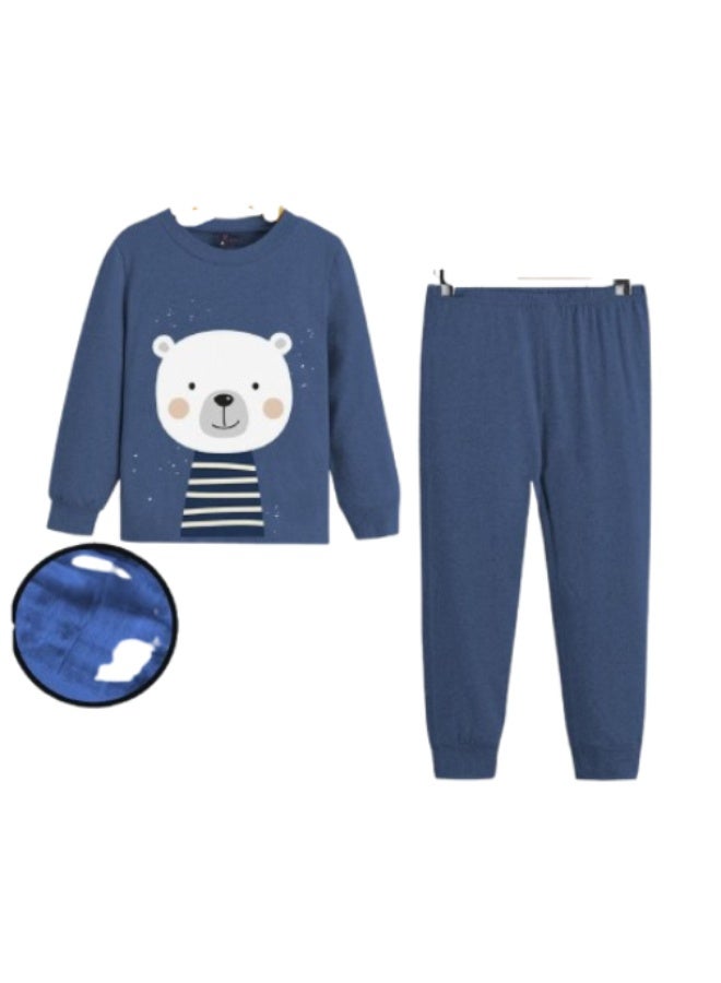 United Milton blue lined cotton pajamas
