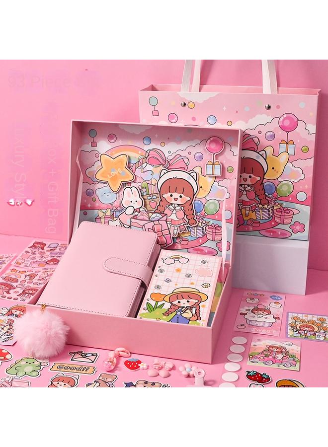 Bluejw Hand Account Book Hand Account Suit Gift Box Cute Girl Notebook Journal For Primary School Students Incentive Products Learning Stationery - Image 1