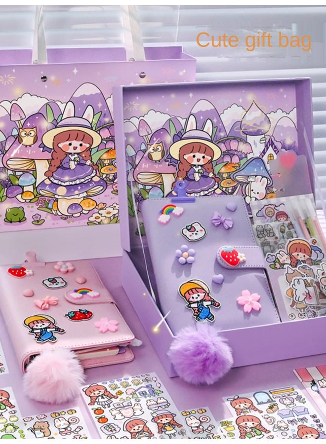 Bluejw Hand Account Book Hand Account Suit Gift Box Cute Girl Notebook Journal For Primary School Students Incentive Products Learning Stationery - Image 4