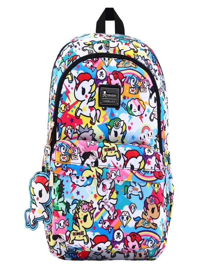 Tokidoki حقيبة ظهر قماش توكيدوكي للنساء، متينة للأعمال تناسب حاسوب محمول بحجم 15.6 بوصة، حقيبة كمبيوتر، حقيبة ظهر للحياة اليومية، حقيبة يومية عصرية، حقائب أنمي (قوس قزح) - Image 1
