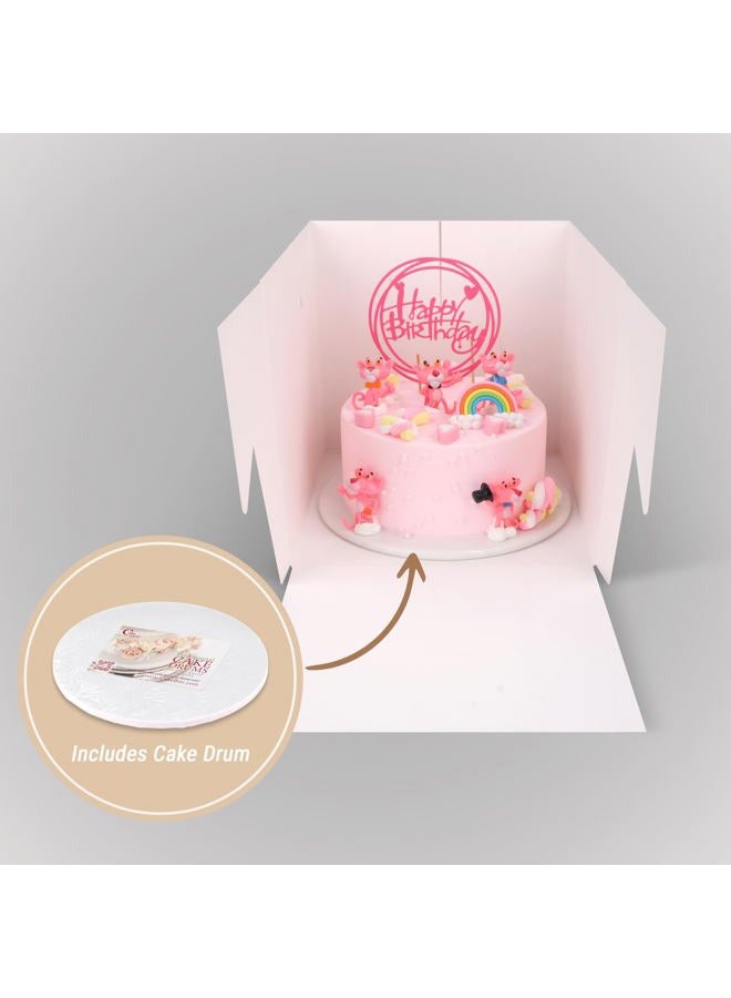 Cakebon Cake Boxes with Cake Drums (White, 12 inch) 1/2" Thick (1-pack) - Cake Boxes 12 Inch for Birthdays, Weddings and Christmas Parties - Cake Boxes with Window - Image 3