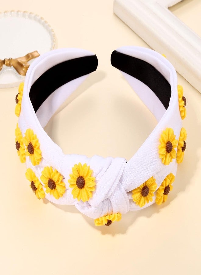 مولوك طوق رأس مولوخ الزهري للنساء، إكسسوارات صيفية للشاطئ، طوق رأس مزين بالخرز على شكل زهرة عباد الشمس، طوق رأس مرصع بالكريستال، طوق رأس على شكل عقدة علوية، زينة حفلات صيفية على الشاطئ، هدايا - Image 4