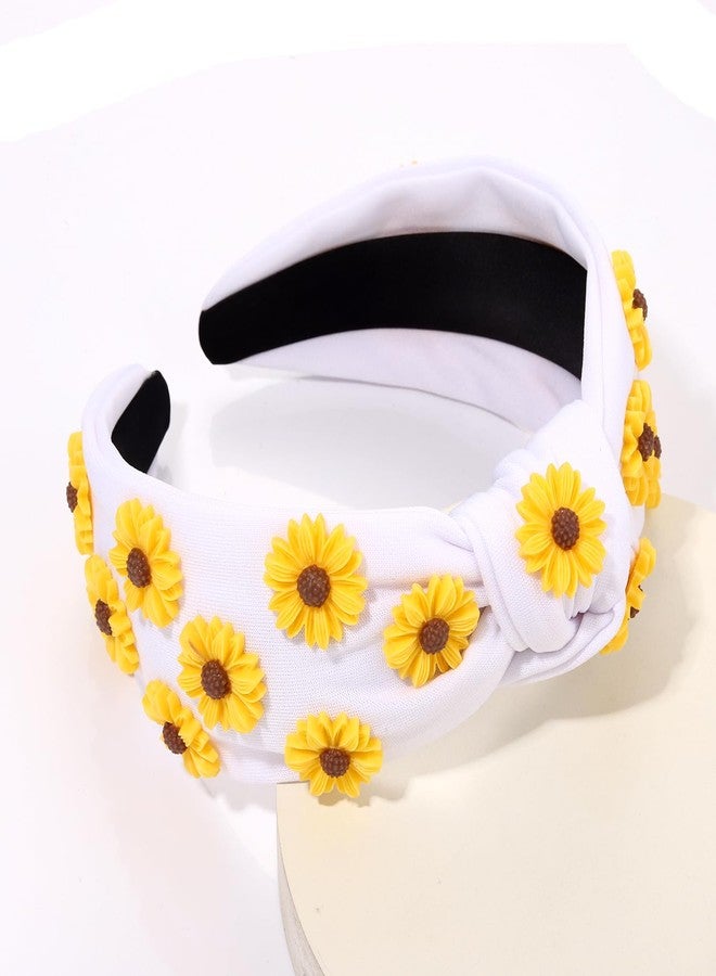 مولوك طوق رأس مولوخ الزهري للنساء، إكسسوارات صيفية للشاطئ، طوق رأس مزين بالخرز على شكل زهرة عباد الشمس، طوق رأس مرصع بالكريستال، طوق رأس على شكل عقدة علوية، زينة حفلات صيفية على الشاطئ، هدايا - Image 3