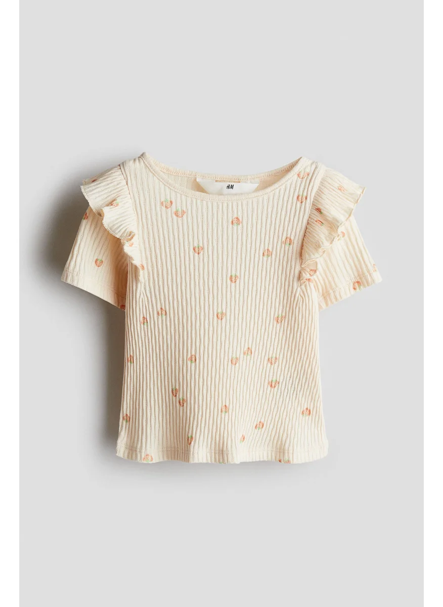 اتش اند ام Flounce-Trimmed Cotton Top