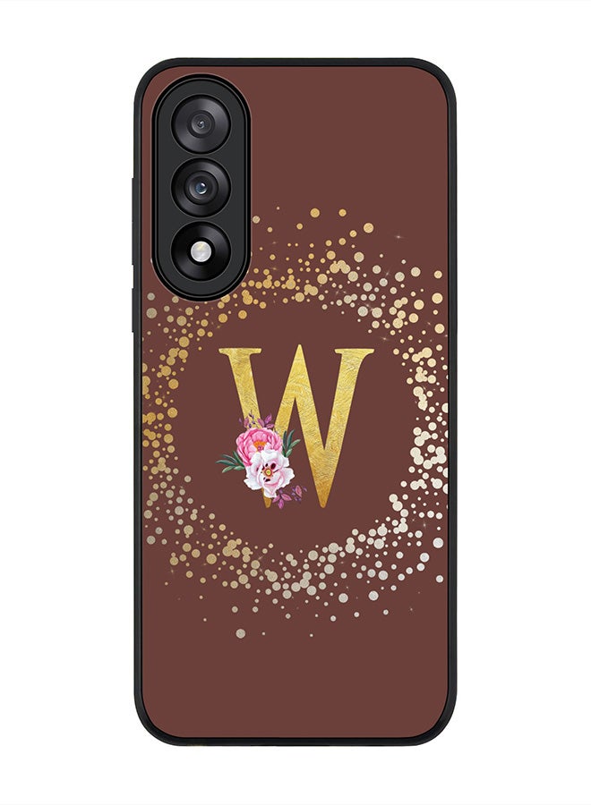 Stylizedd For OnePlus Nord 5 / Ace 5 Ultra Case,Slim fit Camera Protection, Shockproof Thin Phone cover  - Custom Monogram Floral - W  (Brown )