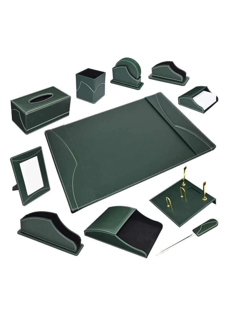 FIS طقم مكتب تنفيذي من FIS مكون من 11 قطعة من البولي يوريثين الإيطالي، أخضر - FSDS183GR - Image 1