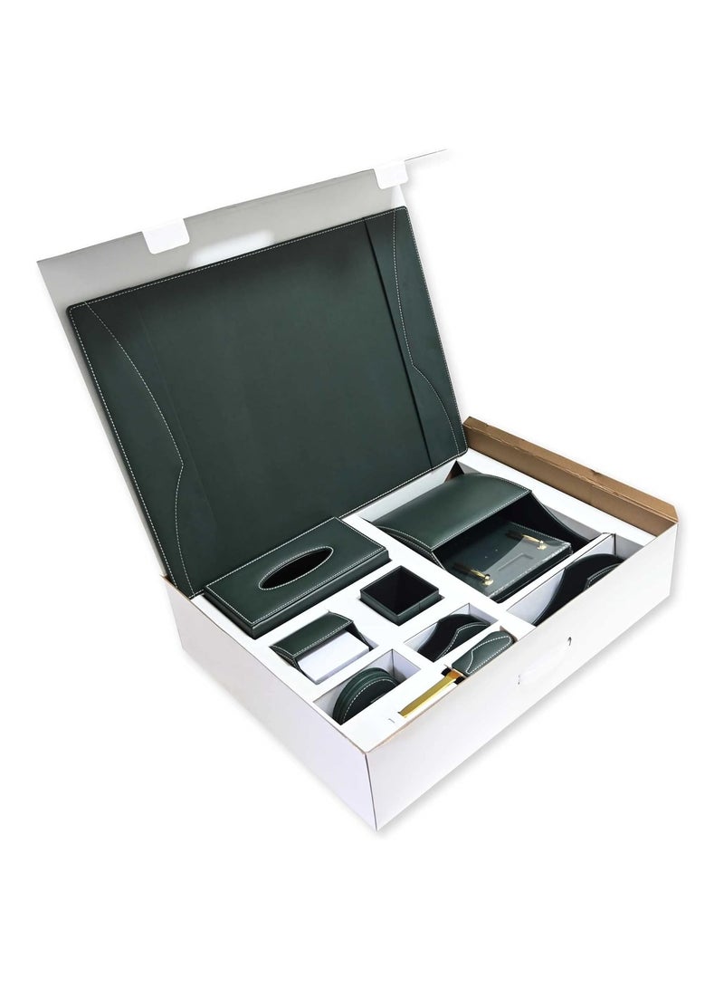 FIS طقم مكتب تنفيذي من FIS مكون من 11 قطعة من البولي يوريثين الإيطالي، أخضر - FSDS183GR - Image 3