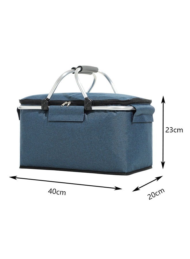 ZCM-HAPPY Outdoor Thermal Insulation Picnic Basket Foldable Portable Storage Basket - Image 4