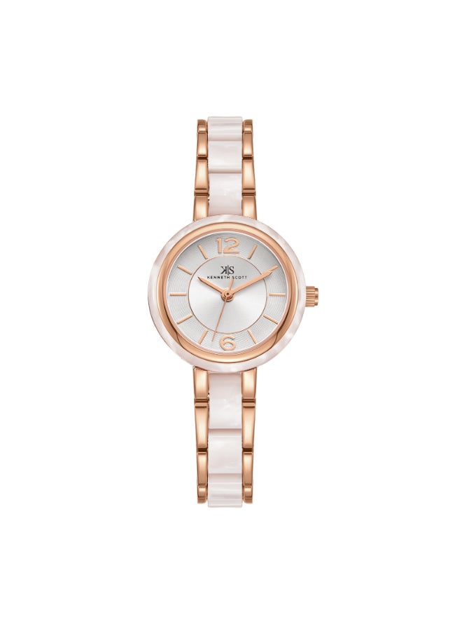 KENNETH SCOTT Women's Alloy and Acetate Plastic Analog Watch K24501-RCWW - 26.5 mm  - Image 1