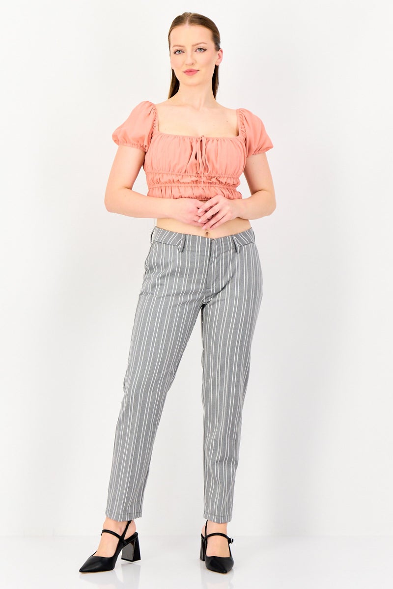 Reiko Women Cigarette Fit Stripe Dress Pants, Multicolor - Image 4