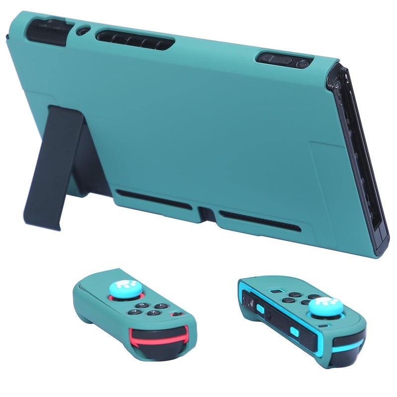 COMCOOL Dockable Case for Nintendo Switch 3 in 1 Protective Cover Case for Nintendo Switch and Joy-Con Controller with Screen Protector and Thumb grips - Midnight Green - Image 4