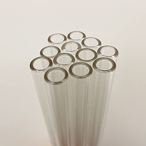 Yeeseok Glass tubes 12 Piece, 8 Inch Long Reusable Glass Straws Borosilicate OD 10 mm Thickness 1.5 mm Industrial Glass Tubing for Tall Cups (10mm / Clear) - Image 3