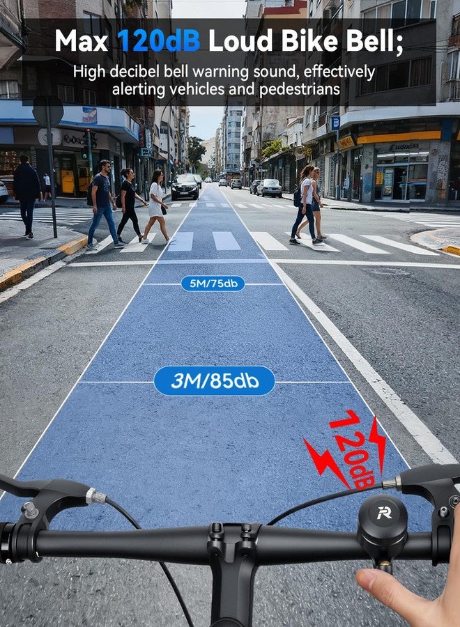 جرس دراجة EQIIO متوافق مع Apple AirTag بقوة 120 ديسيبل، حامل دراجة مخفي مع جهاز تتبع GPS وجرس دراجة مضاد للسرقة، أجراس دراجة مقاومة للماء للبالغين والأطفال، يناسب مقابض الدراجات بقطر 25.5 مم/0.87 بوصة، ملحقات دراجات هوائية - Image 2