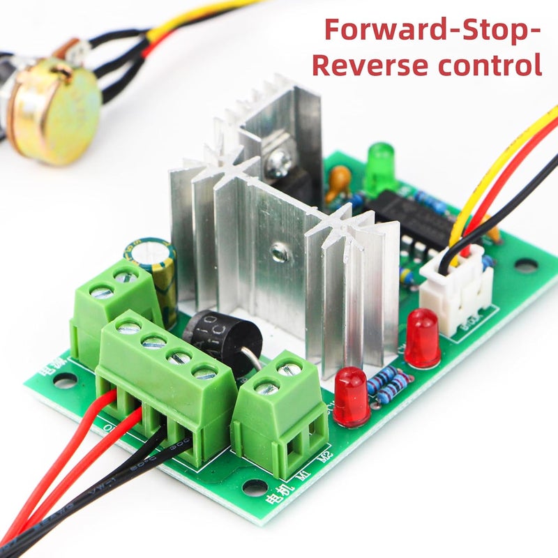 RioRand Upgraded Adjustable DC Motor Speed PWM Controller 10V 12V 24V 30V Reversing Switch 120W - Image 5