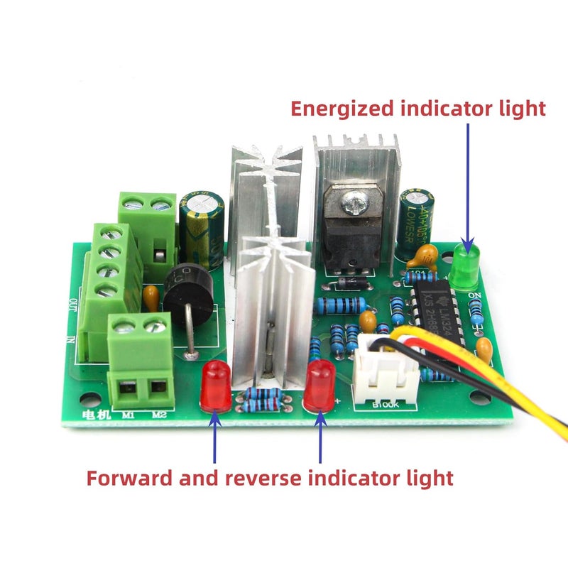 RioRand Upgraded Adjustable DC Motor Speed PWM Controller 10V 12V 24V 30V Reversing Switch 120W - Image 4