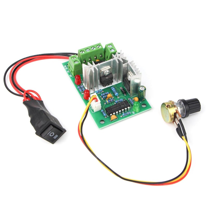 RioRand Upgraded Adjustable DC Motor Speed PWM Controller 10V 12V 24V 30V Reversing Switch 120W - Image 1