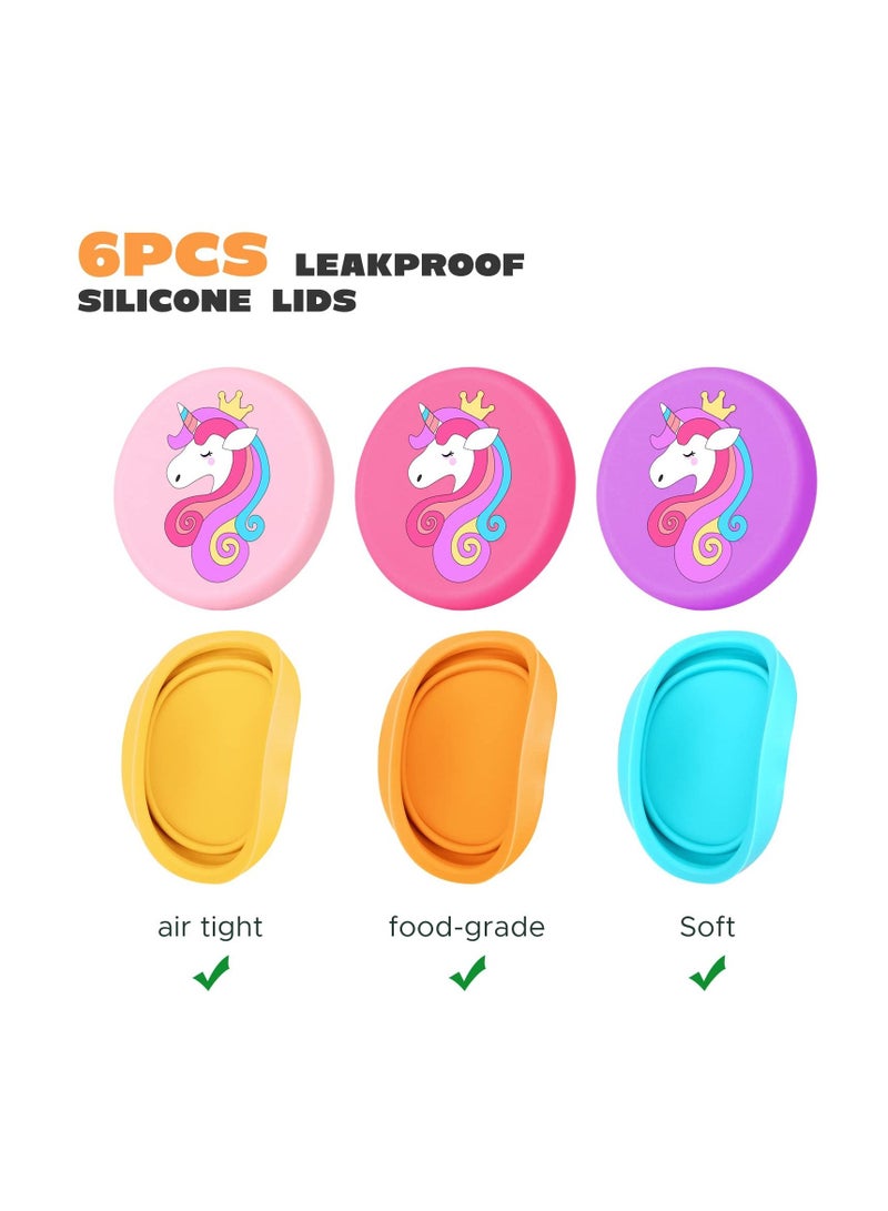 Y&D Salad Dressing Containers To Go, Small Condiment with Lids, Premium Silicone Lids Dipping Sauce Cups Leakproof for Girls Kids Lunch Bento Box, 6PCS - Image 5